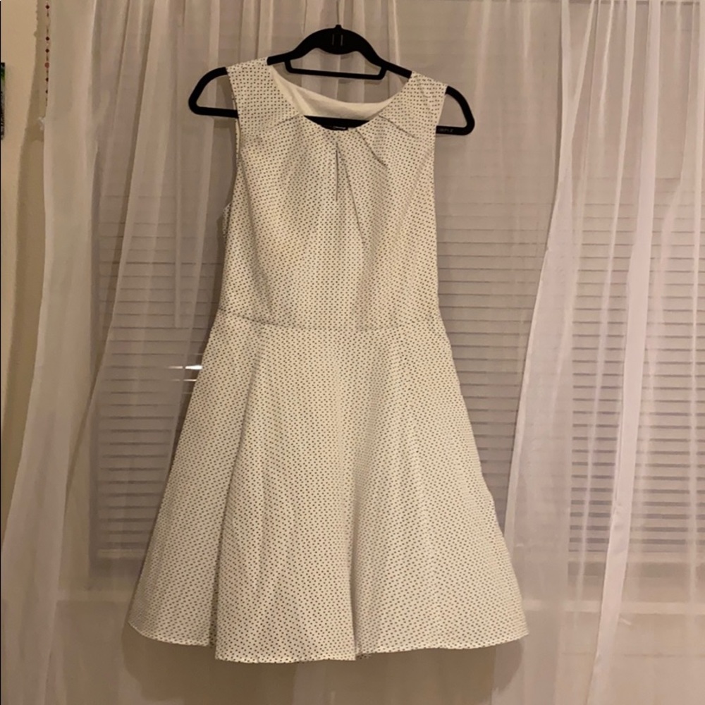 Express White w/Black polka dot dress size 10